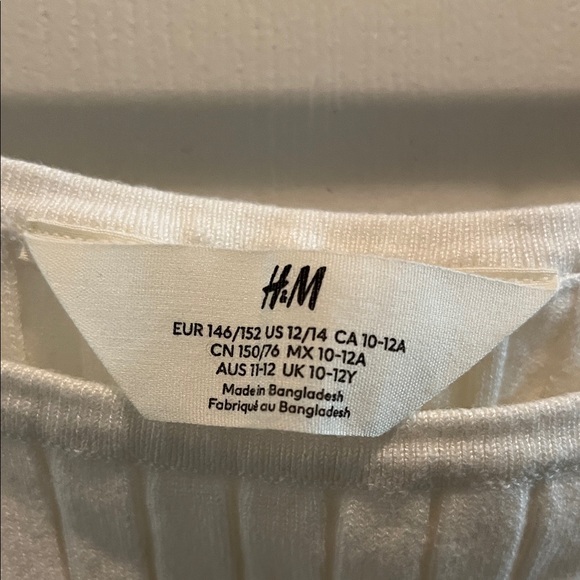H&M Off-White Ribbed Crop Top - Picture 2 of 3
